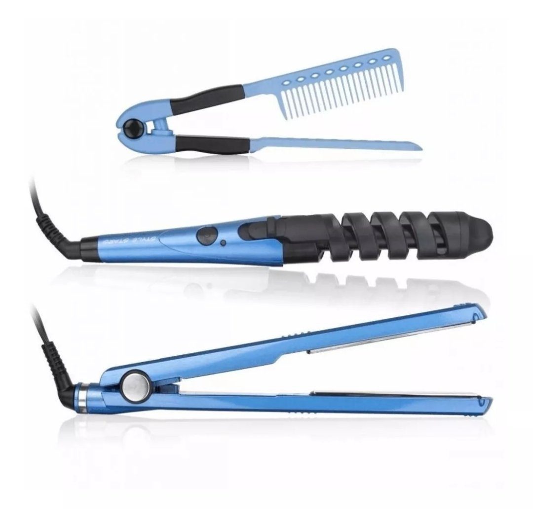 Combo Nano Titanium Profesional: Plancha, Peine Alisador y Rizador – Estilo y Versatilidad en un Solo Set - Image 5
