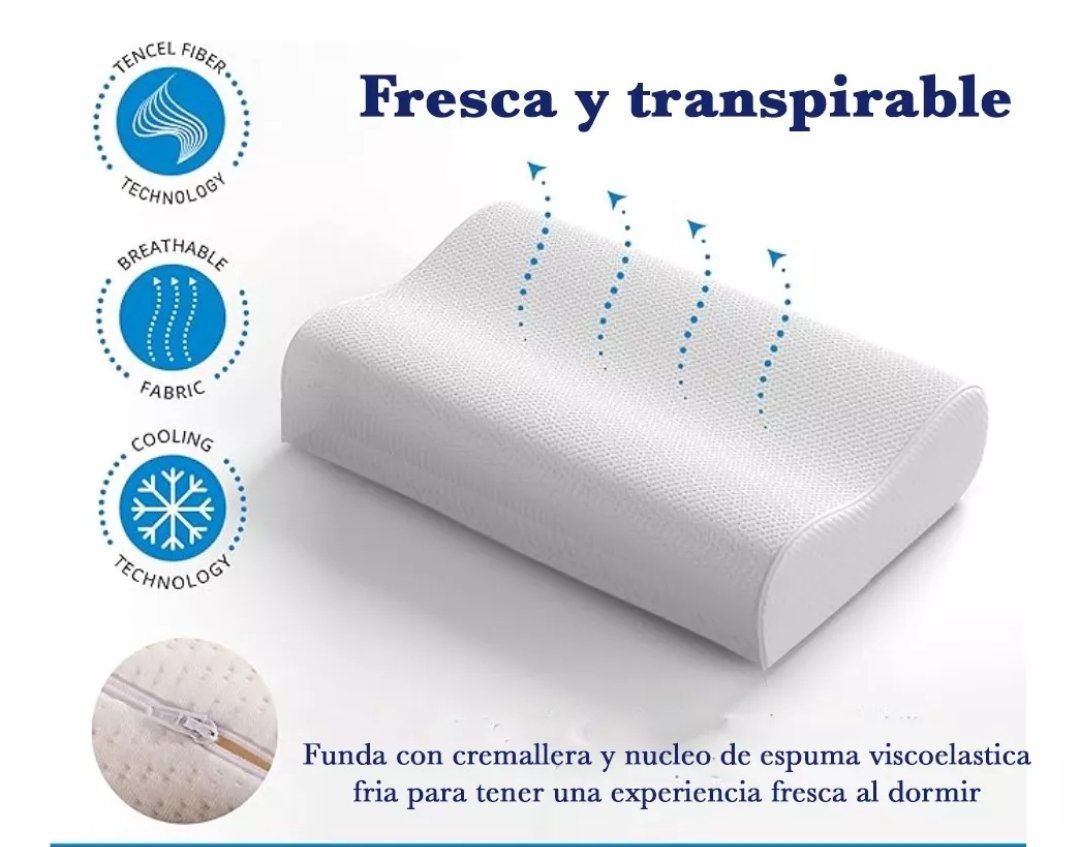 Almohada Ortopédica Memory Foam con Aloe Vera – Ergonómica, Hipoalergénica y Antibacterial - Image 4