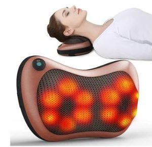 Cojín Masajeador Vibrador para Espalda, Cuello y Zona Lumbar – Relajación con Calor y Masaje en Casa o Auto