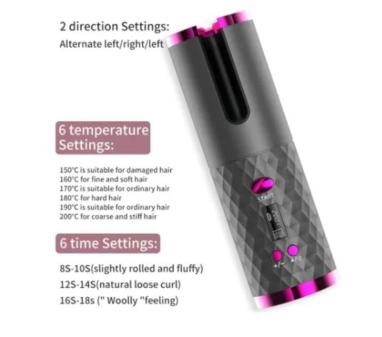 Rizador de Cabello Automático Inalámbrico Recargable – Ondas Perfectas sin Esfuerzo + Accesorios Incluidos - Image 3