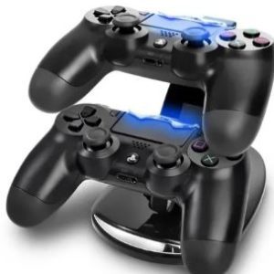 Base Doble Cargador USB para Controles PS4 / Slim / Pro – Carga Rápida y Segura
