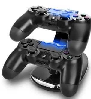 Base Doble Cargador USB para Controles PS4 / Slim / Pro – Carga Rápida y Segura