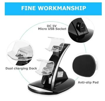 Base Doble Cargador USB para Controles PS4 / Slim / Pro – Carga Rápida y Segura - Image 8