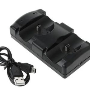 Base de Carga Doble para Controles PS3 – Cargador USB Rápido y Compacto
