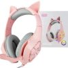 Diadema Gamer GS1000 con Orejas de Gato – Sonido Envolvente y Diseño Rosado