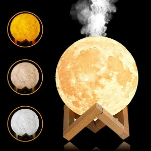 Lámpara Humidificador y Difusor de Aroma Luna 3D – Relajación y Decoración en un Solo Producto