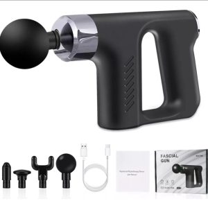 Pistola Masajeadora Muscular Inalámbrica Relajante 4 Cabezales – Terapia de Masaje Profesional