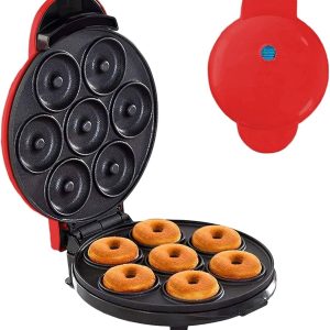 Máquina Eléctrica para Hacer 7 Mini Donas Antiadherente Fácil de Usar y Limpiar