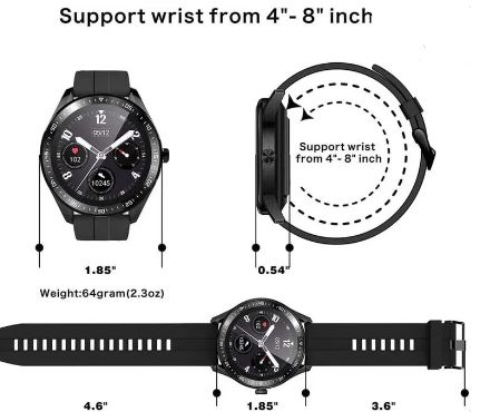 Smartwatch Reloj Inteligente Mobulaa SK5 Deportivo Negro | Monitor de Salud y Conectividad Bluetooth - Image 3