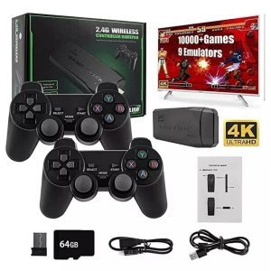 Consola Gamer 4K Stick Retro | Más de 10,000 Juegos Clásicos con Mandos Inalámbricos