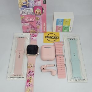 Combo Smartwatch KR999 para Niños con Audífonos i12 y Pulso Obsequio Gratis – Divertido y Seguro