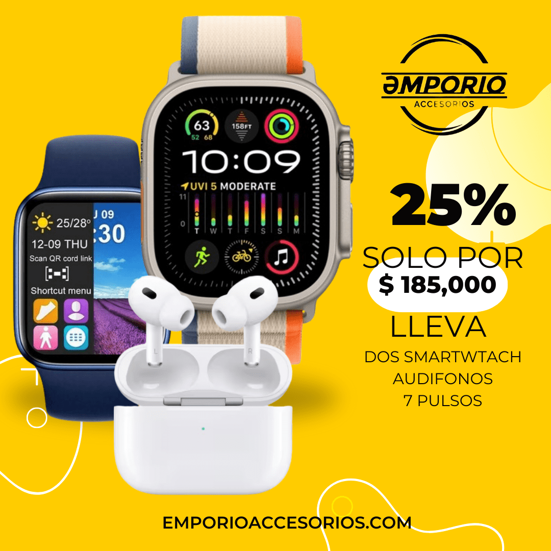 Combo Dual i60 – Smartwatch con Llamadas Bluetooth + Audífonos Inalámbricos Estéreo - Image 7