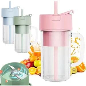 Licuadora Portátil Recargable - Batidora USB con Pitillo para Smoothies y Jugos