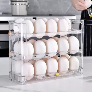 Organizador de Huevos para Nevera y Cocina - Diseño Compacto, Apilable y Resistente