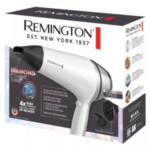 Secador de Pelo Remington Diamond Ceramic Shine – Cabello Suave, Brillante y Protegido