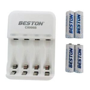 Cargador de Pilas Beston Inteligente – Recargable para AA y AAA con Apagado Automático