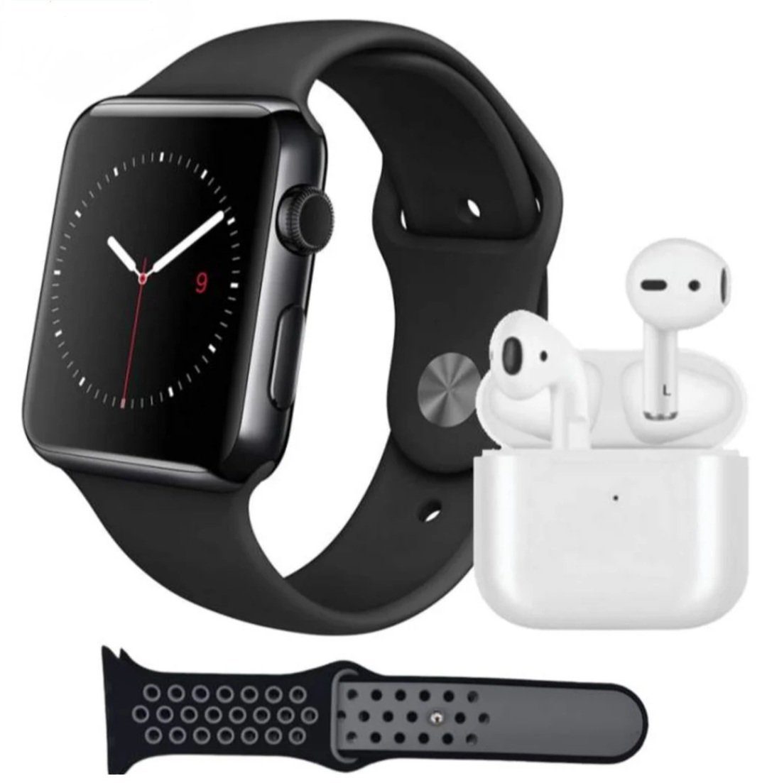 Combo Smartwatch T55 Pro Max con Audífonos Bluetooth y Correa de Regalo – Reloj Inteligente Multifunciona