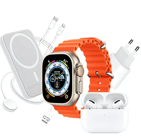 Combo X8 para iPhone: Smartwatch X8 Ultra + Audífonos + MagSafe + Cargador - Image 5