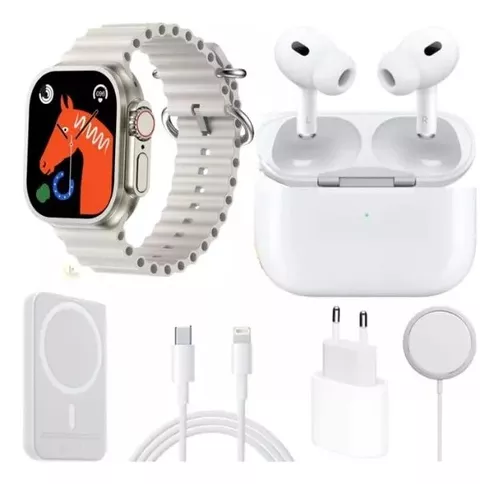 Combo X8 para iPhone: Smartwatch X8 Ultra + Audífonos + MagSafe + Cargador - Image 4