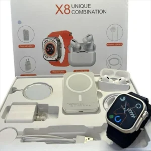 Combo X8 para iPhone: Smartwatch X8 Ultra + Audífonos + MagSafe + Cargador