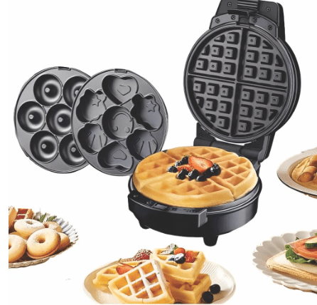 Mini Waflera 3 en 1 Sokany con Moldes Intercambiables | Parrilla, Sandwichera y Waflera Antiadherente - Image 8