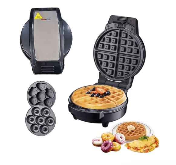 Mini Waflera 3 en 1 Sokany con Moldes Intercambiables | Parrilla, Sandwichera y Waflera Antiadherente - Image 5