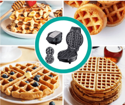 Mini Waflera 3 en 1 Sokany con Moldes Intercambiables | Parrilla, Sandwichera y Waflera Antiadherente - Image 4