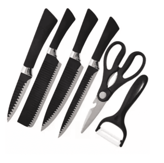 Juego de Cuchillos Profesionales 6 Piezas Acanalados | Todo en Uno para Cocina con Mango Ergonómico - Image 7