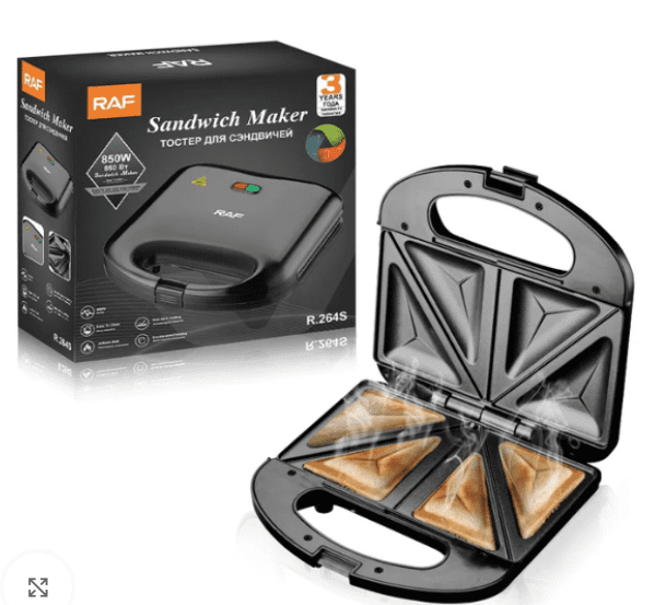 Sandwichera Eléctrica RAF 850W con 2 Compartimientos | Antiadherente y Calentamiento Rápido - Image 4