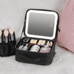 Estuche de Maquillaje con Espejo y Luz LED | Cosmetiquera Portátil Organizador de Belleza