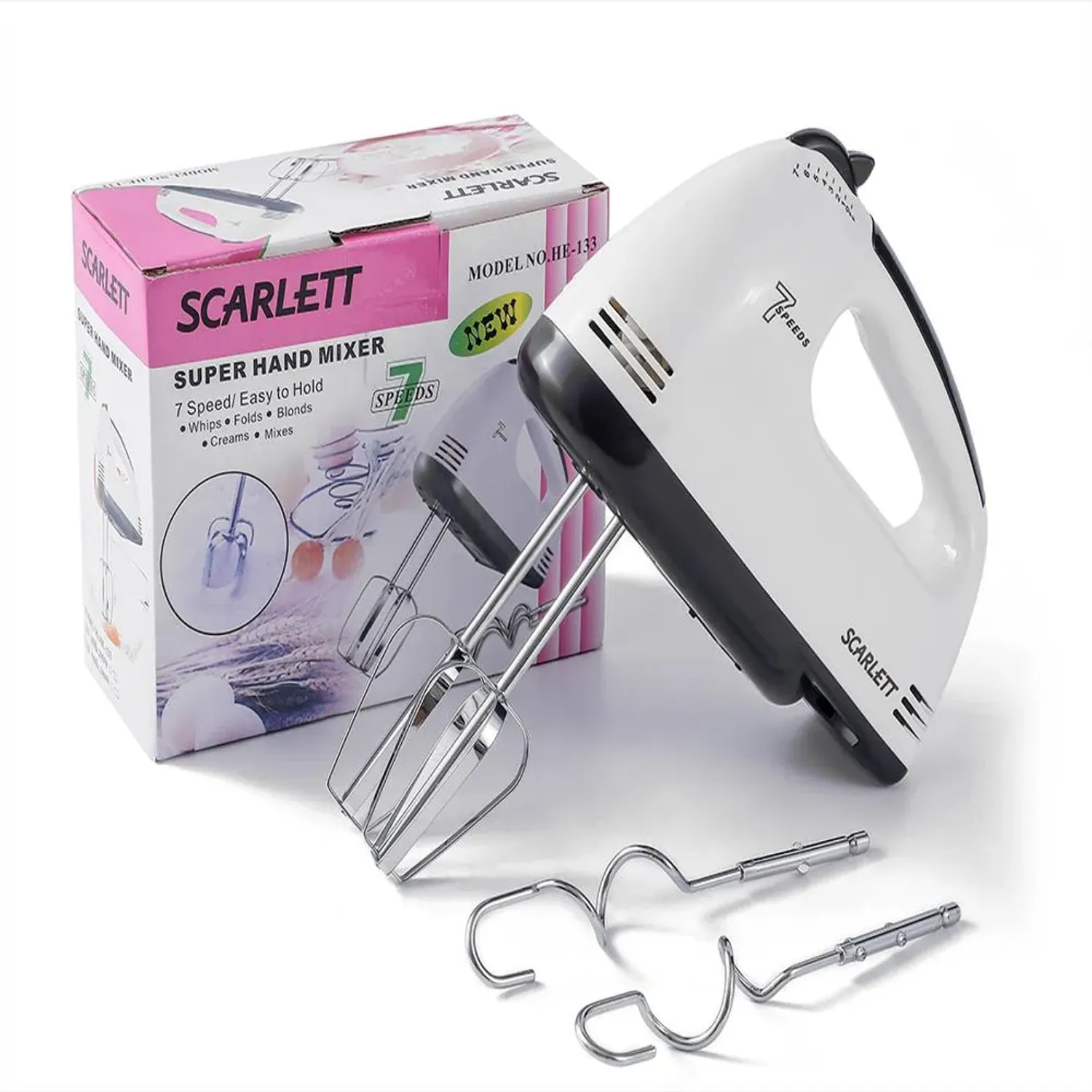 Batidora Eléctrica Scalett de Mano con Velocidades Ajustables y Accesorios - Image 5