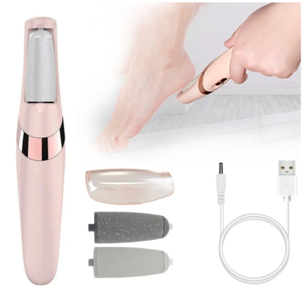 Removedor de Callos Eléctrico Recargable USB para Pies con Rodillos Exfoliantes