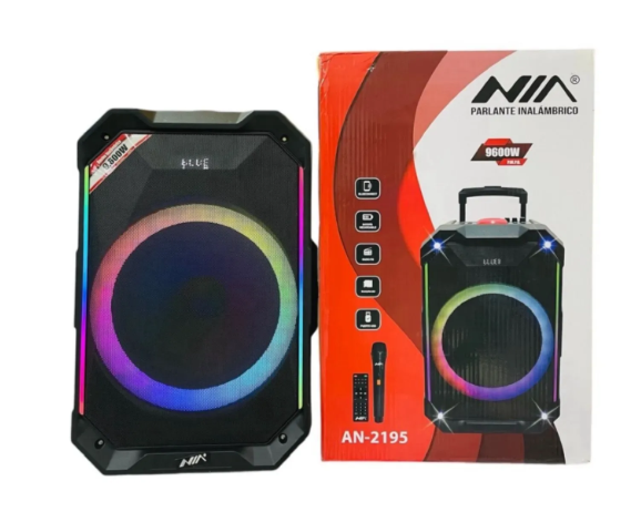 Cabina de Sonido Bluetooth NIA 12 Pulgadas Tipo Maletín con Luces RGB Ref. AN-3512