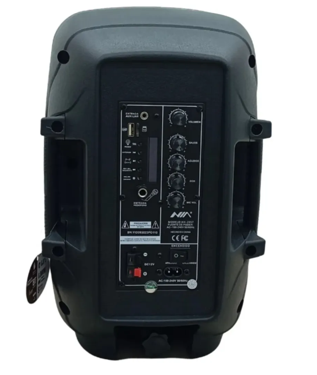 Cabina de Sonido Bluetooth NIA Doble Parlante 6.5” x2 Recargable Ref. AN-2057 - Image 3