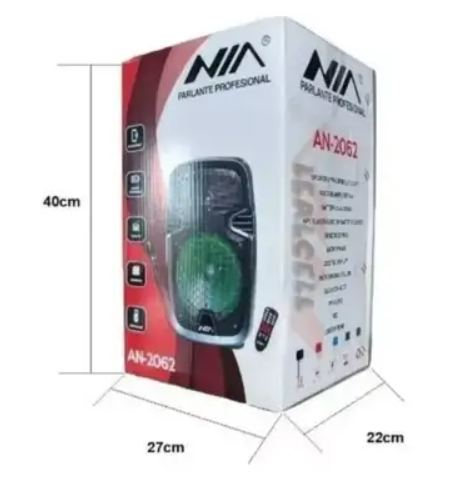 Cabina de Sonido Bluetooth NIA 8” Recargable Portátil Ref. AN-2062 - Image 2