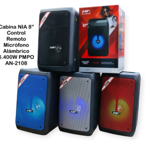 Cabina Parlante Inalámbrico Bluetooth 8 pulgadas NIA AN-2108 Alta Potencia 6400W Recargable