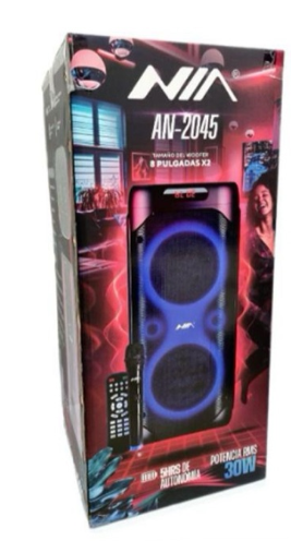Cabina de Sonido Bluetooth NIA Doble Parlante 8” x2 con Luces RGB Recargable Ref. AN-2045 - Image 5