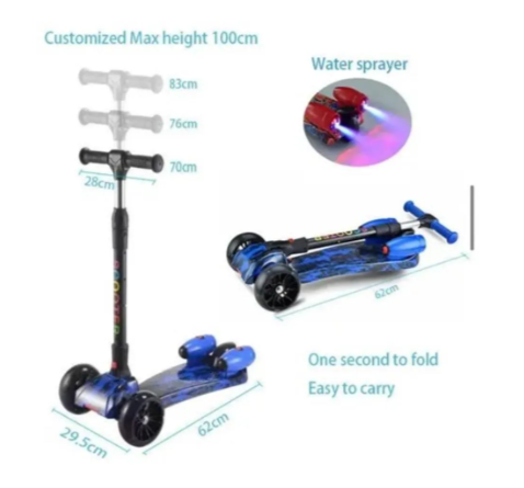 Patineta Scooter para Niños con Humo, Bluetooth, Música y Luces LED Recargable - Image 6