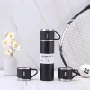 Termo Térmico de Acero Inoxidable 500ml con 3 Tazas Portátil